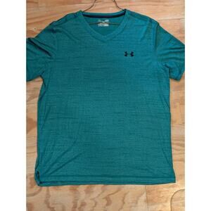 Under Armour Men’s HeatGear T-Shirt Large Green Short Sleeve Athletic Workout